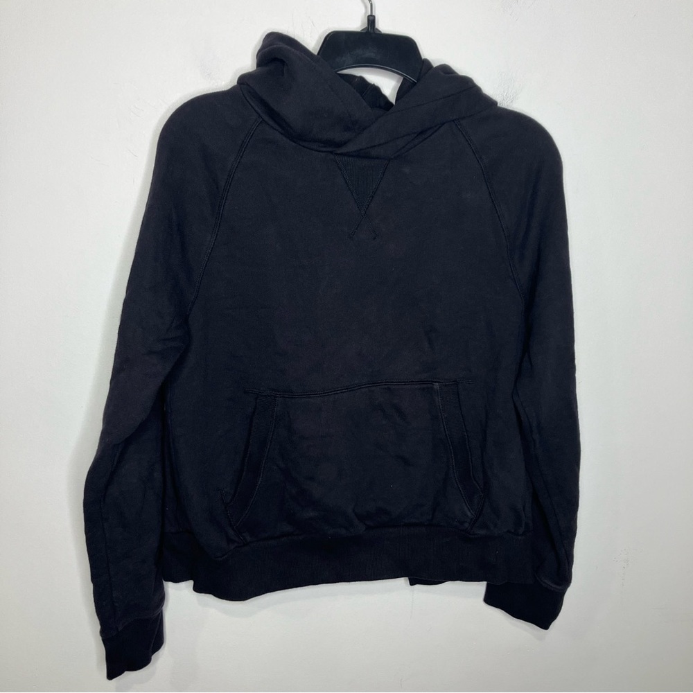 Athleta Moonrise slit back hoodie sweatshirt black womens size medium athleisure